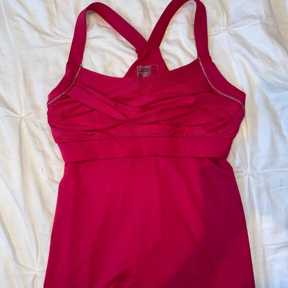 Womens Workout Tank Top, Lucky in Love, Tennis. Golf, Athletic Top